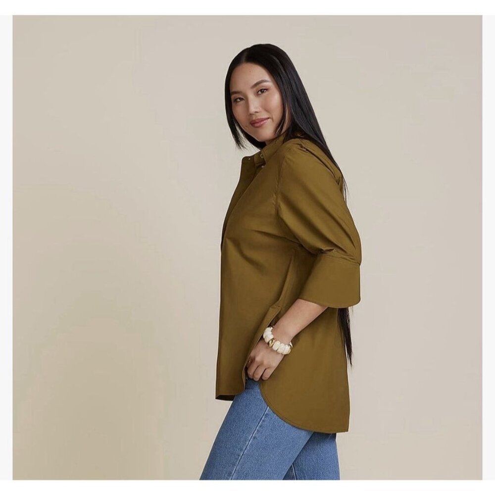 Carla Rockmore Women’s Relaxed Fit Color Moss Shirt Size M - Picture 4 of 10